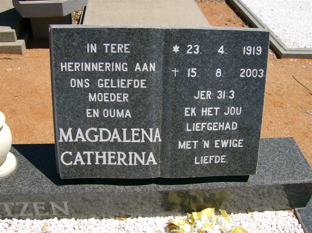 KOORTZEN Magdalena Catherina 1919-2003