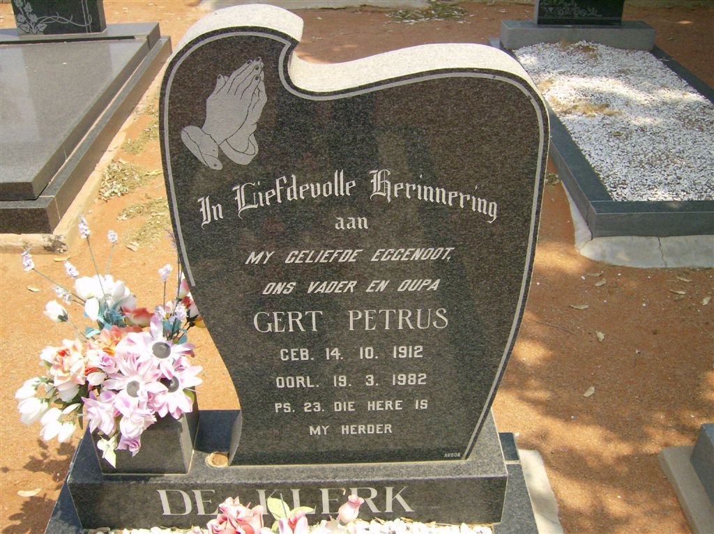 KLERK Gert Petrus, de 1912-1982