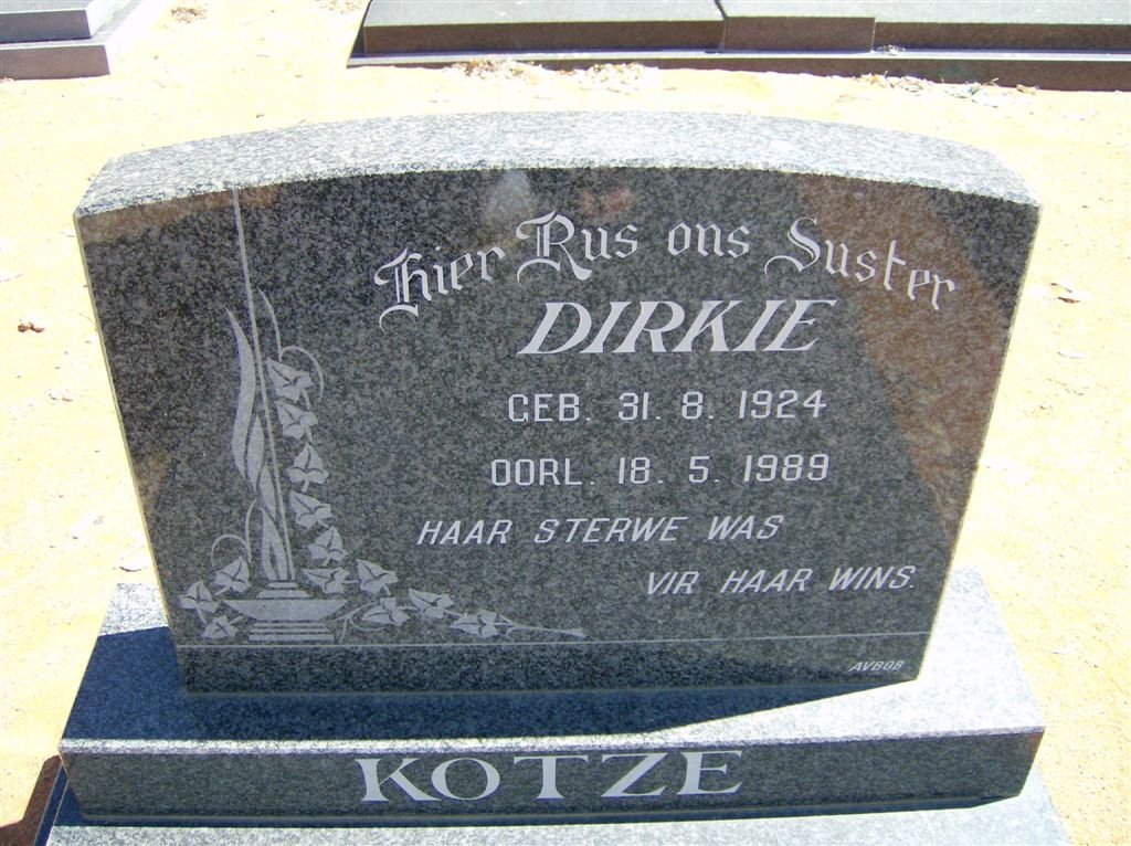 KOTZE Dirkie 1924-1989