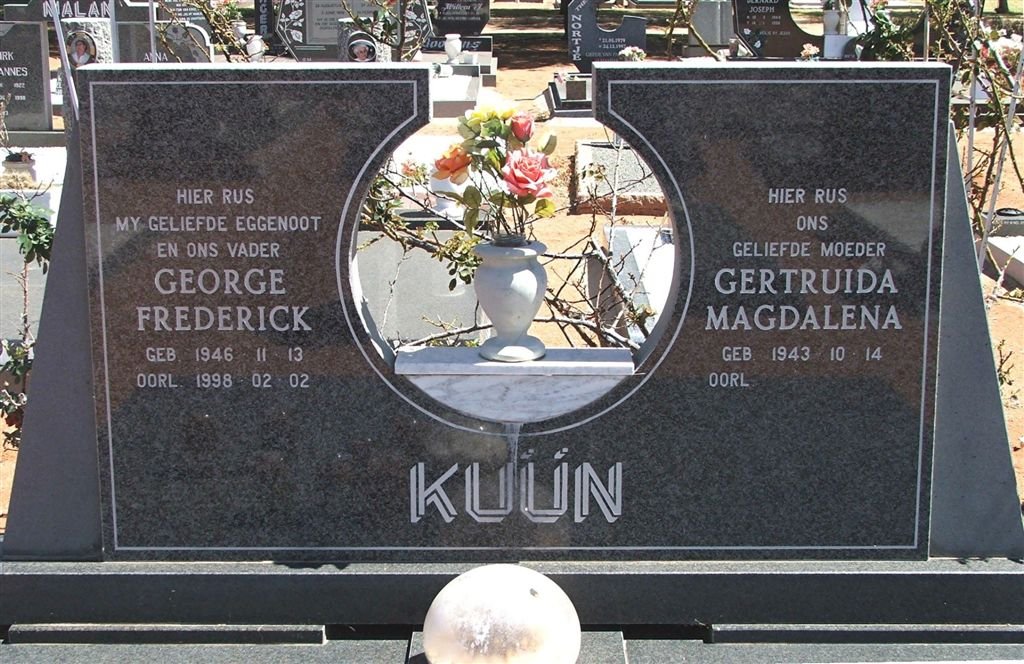 KUÜN George Frederick 1946-1998 &amp; Gertruida Magdalena 1943-