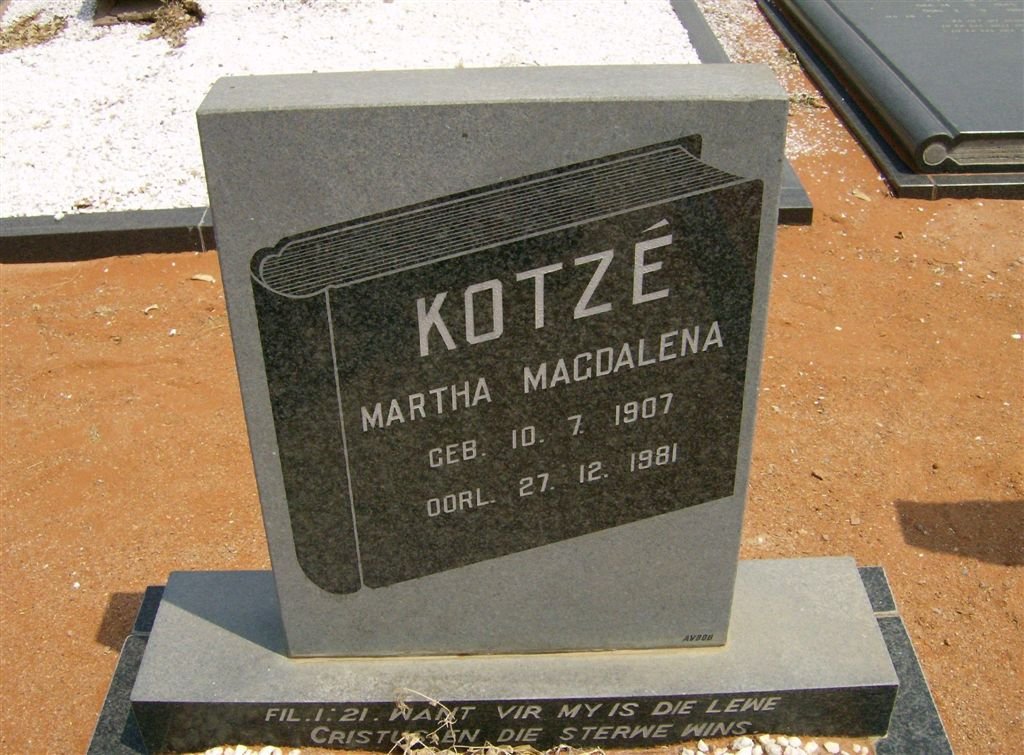 KOTZÉ Martha Magdalena 1907-1981
