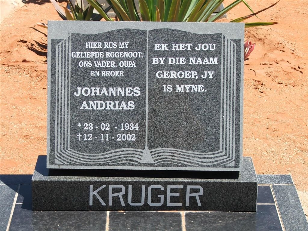 KRUGER Johannes Andrias 1934-2002
