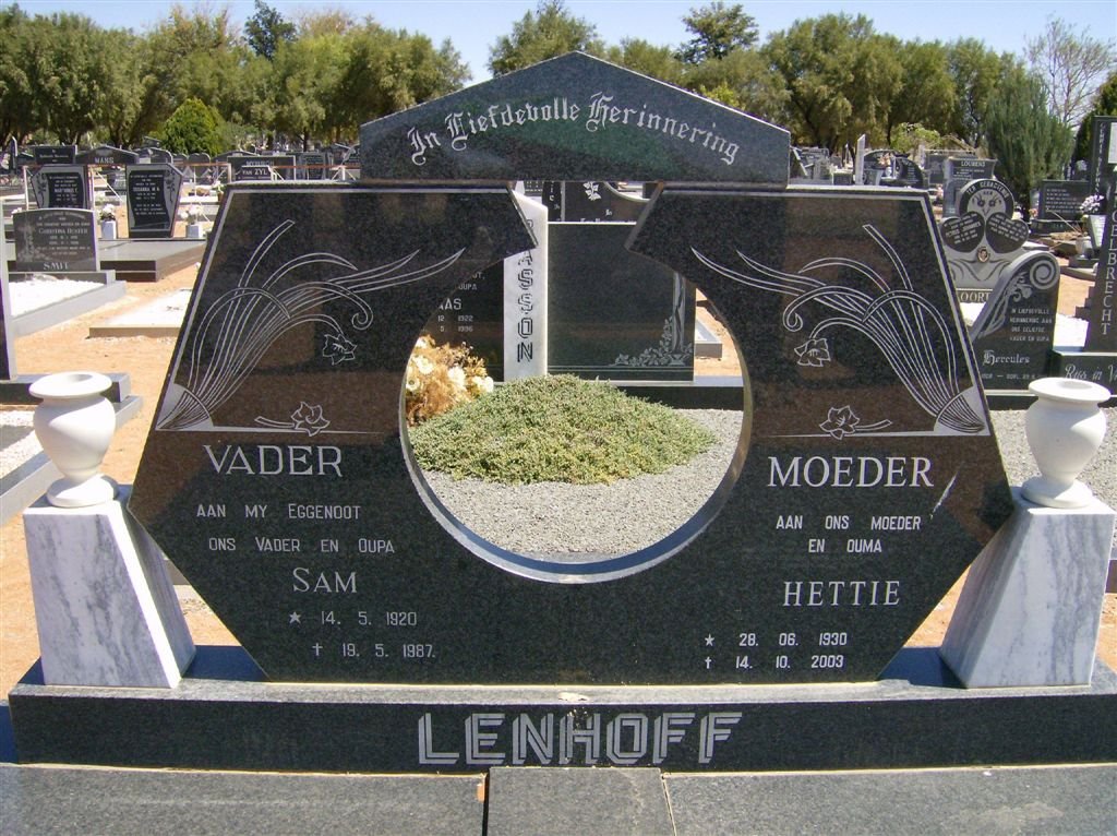LENHOFF Sam 1920-1987 &amp; Hettie 1930-2003