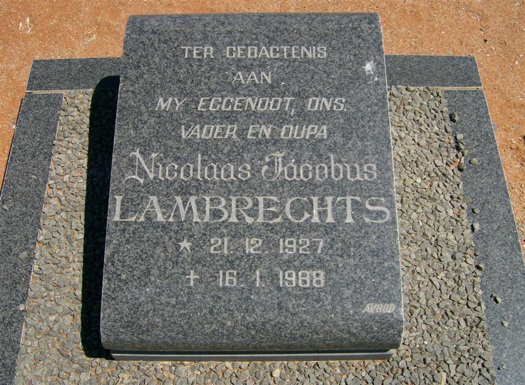 LAMBRECHTS Nicolaas Jacobus 1927-1988