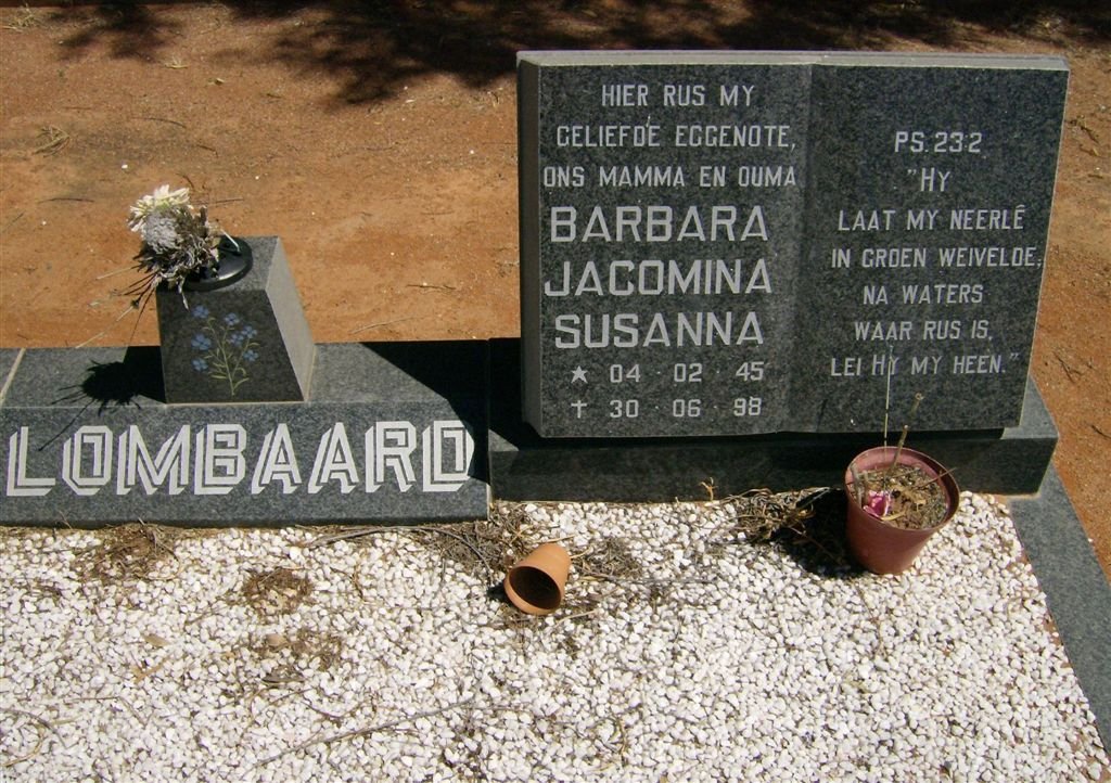 LOMBAARD Barbara Jacomina Susanna 1945-1998