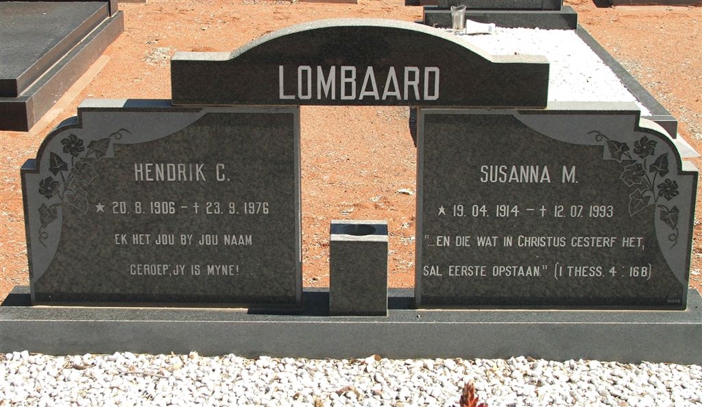 LOMBAARD Hendrik C. 1906-1976 &amp; Susanna M. 1914-1993