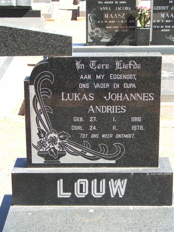LOUW Lukas Johannes Andries 1916-1978