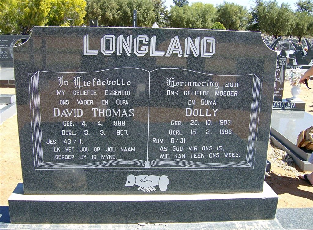 LONGLAND David Thomas 1899-1987 &amp; Dolly 1903-1998