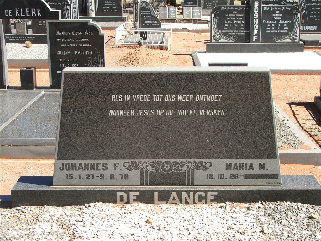 LANGE Johannes F., de 1927-1978 &amp; Maria M. 1926-