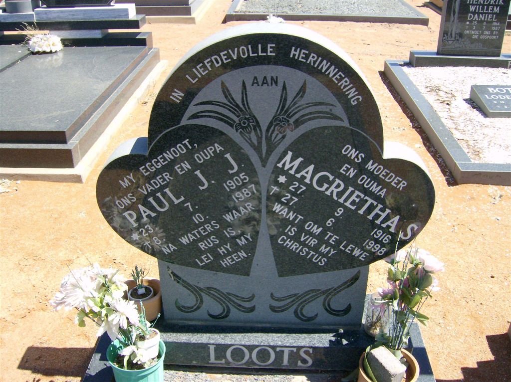 LOOTS Paul J.J. 1905-1987 &amp; Magrietha S. 1916-1998