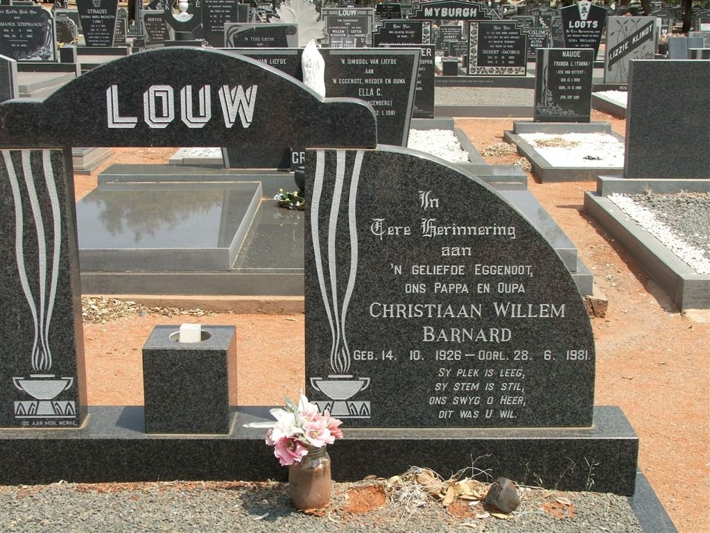LOUW Christiaan Willem Barnard 1926-1981