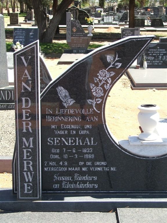 MERWE Senekal, van der 1933-1989