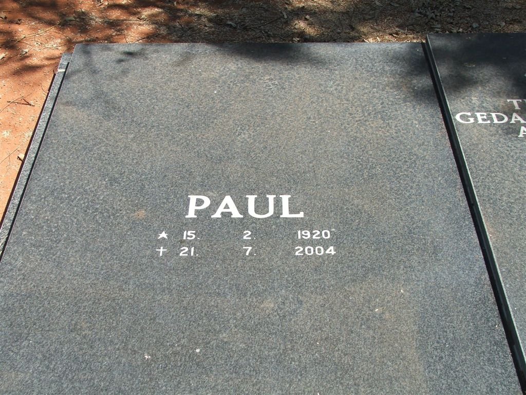 MERWE Paul, van der 1920-2004