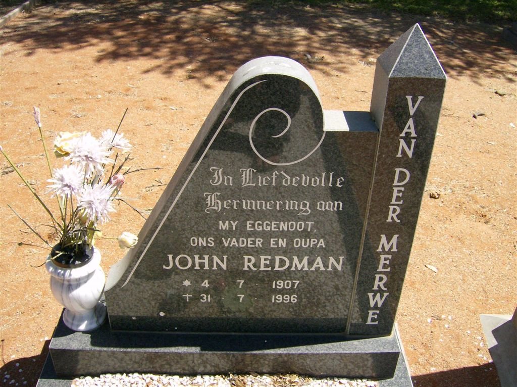 MERWE John Redman, van der 1907-1996