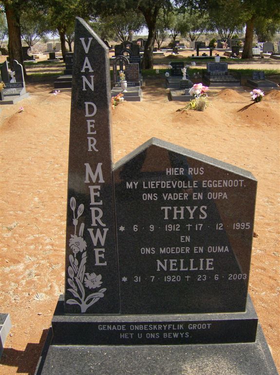 MERWE Thys, van der 1912-1995 &amp; Nellie 1920-2003