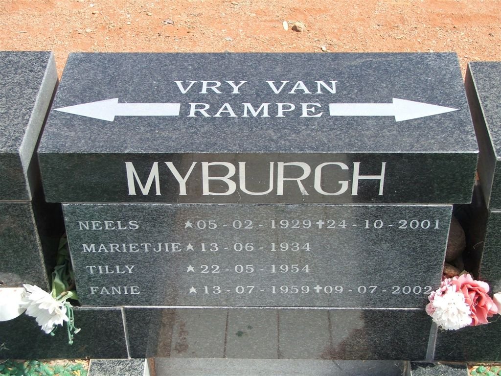 MYBURGH Neels 1929-2001 &amp; Marietjie 1934-  :: MYBURGH Tilly 1954-  :: MYBURGH Fanie 1959-2002