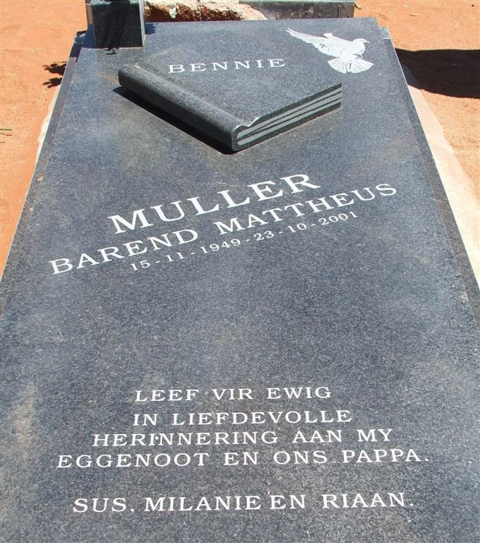 MULLER Barend Mattheus 1949-2001