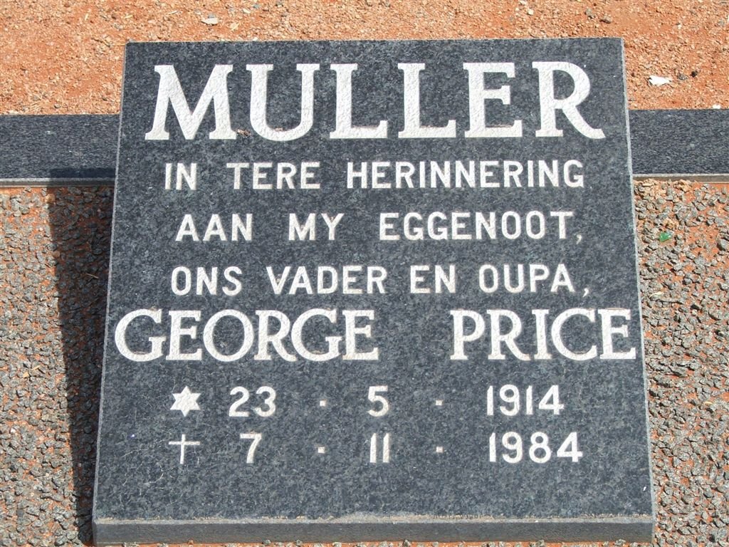 MULLER George Price 1914-1984