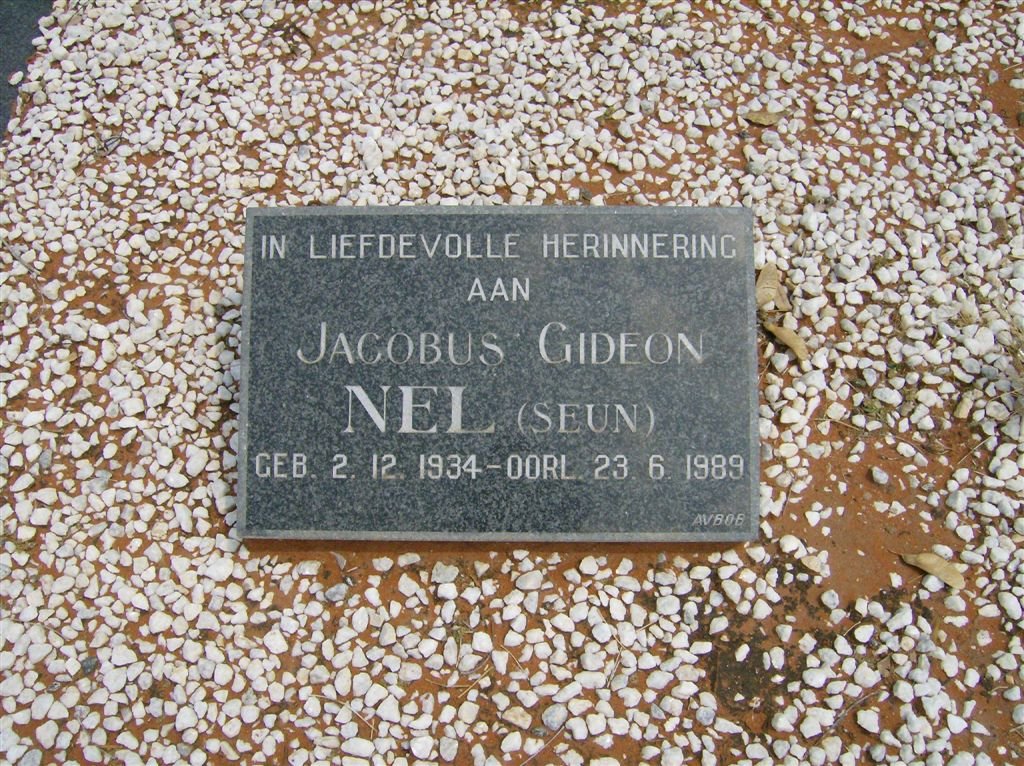 NEL Jacobus Gideon 1934-1989