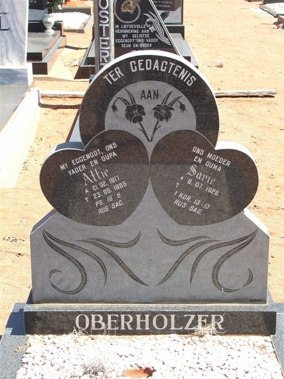 OBERHOLZER Attie 1917-1985 &amp; Sarie 1926-
