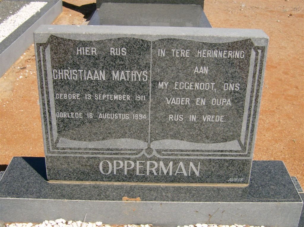 OPPERMAN Christiaan Mathys 1911-1994