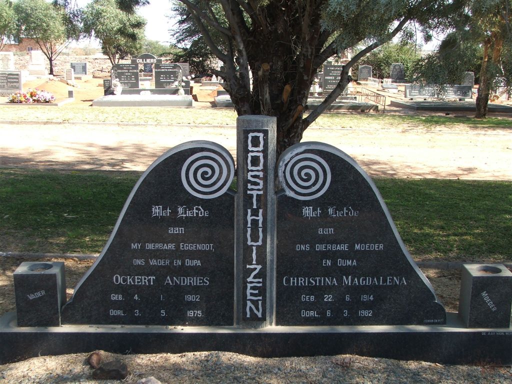 OOSTHUIZEN Ockert Andries 1902-1975 &amp; Christina Magdalena 1914-1982