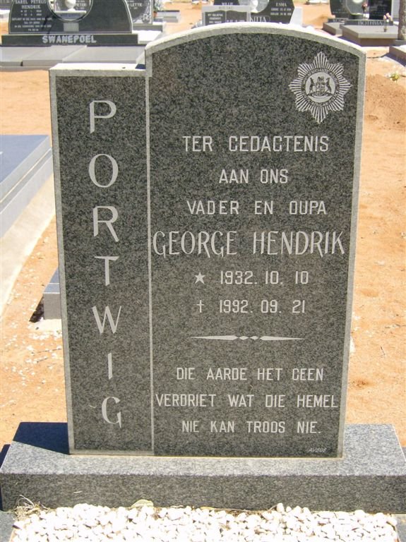 PORTWIG George Hendrik 1932-1992