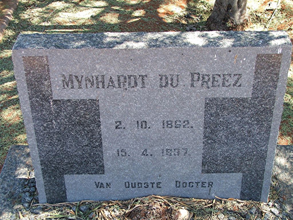PREEZ Mynhardt, du 1862-1937