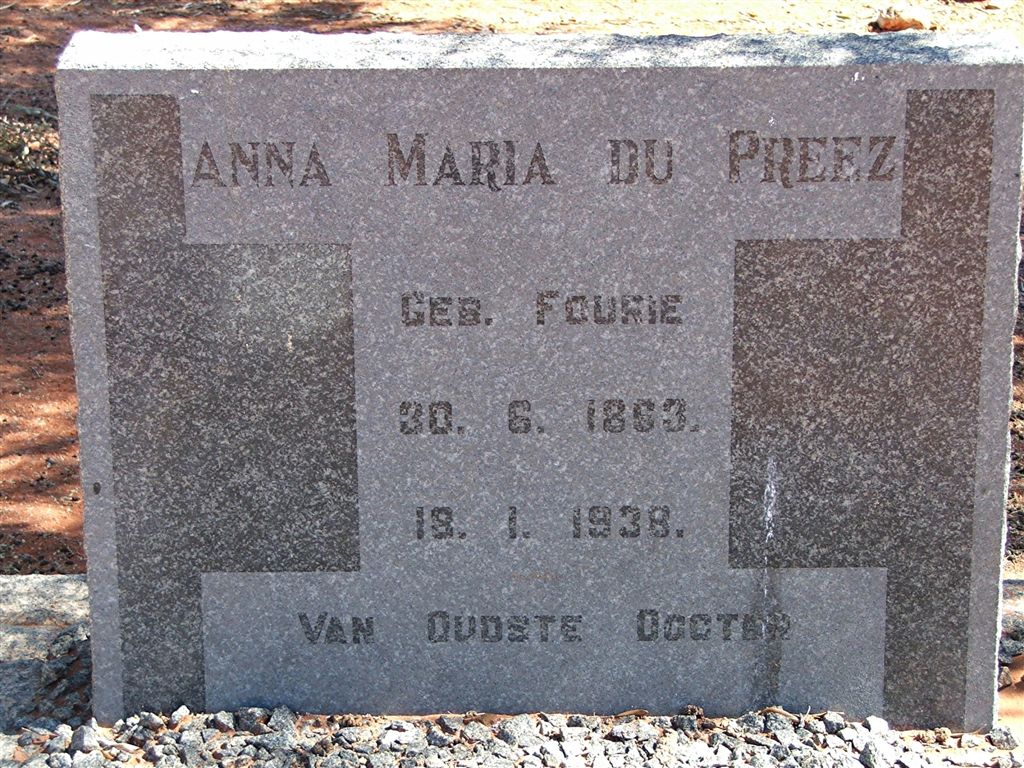 PREEZ Anna Maria, du nee Fourie 1863-1938