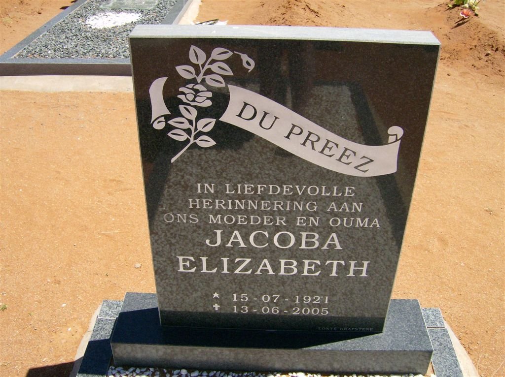 PREEZ Jacoba Elizabeth, du 1921-2005