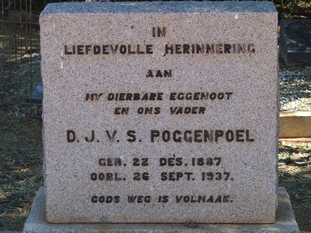 POGGENPOEL D.J.V.S. 1887-1937