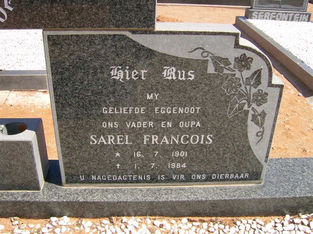 PAGE Sarel Francois 1901-1984