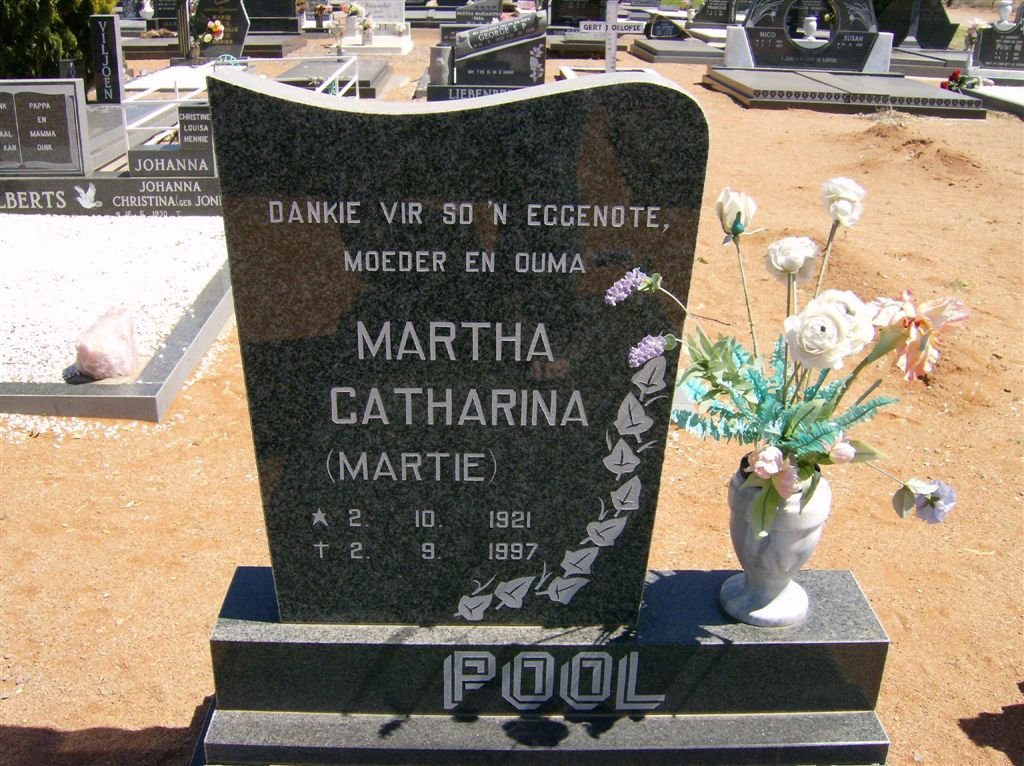POOL Martha Catharina 1921-1997