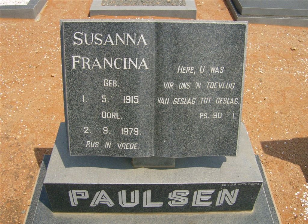 PAULSEN Susanna Francina 1915-1979