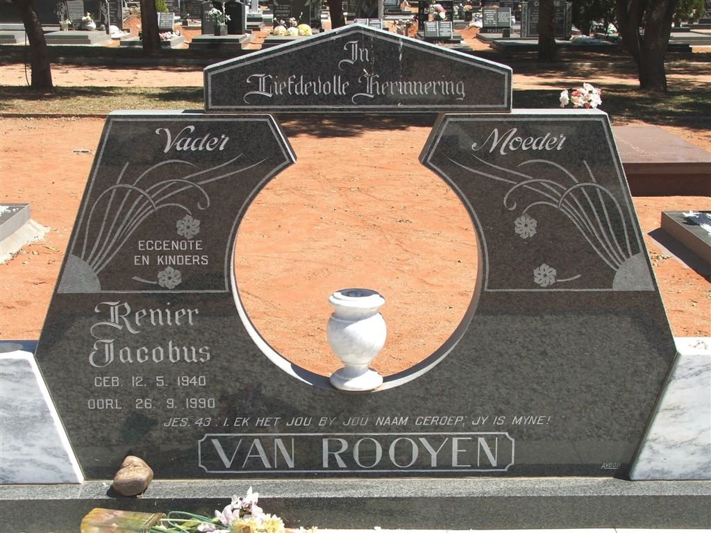ROOYEN Renier Jacobus, van 1940-1990
