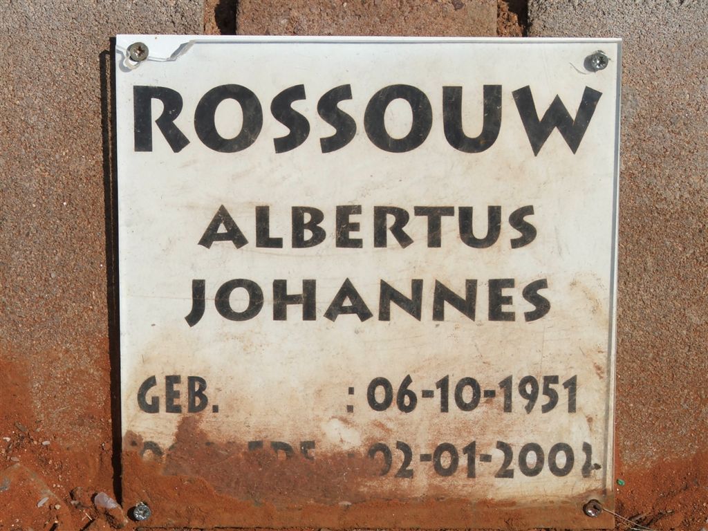 ROSSOUW Albertus Johannes 1951-2002