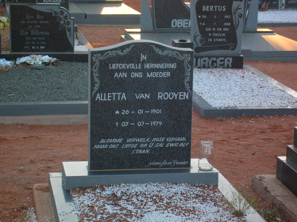 ROOYEN Alletta, van 1901-1979