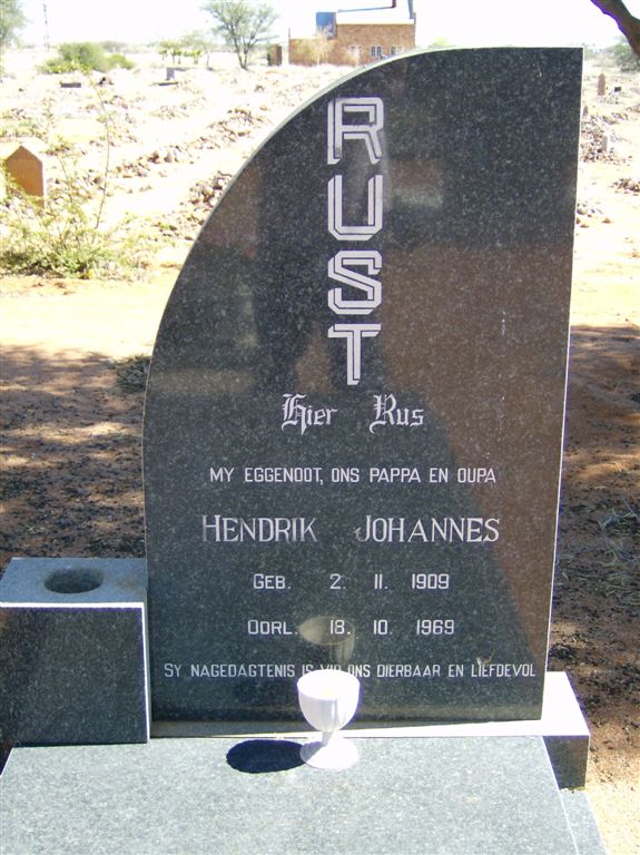 RUST Hendrik Johannes 1909-1969