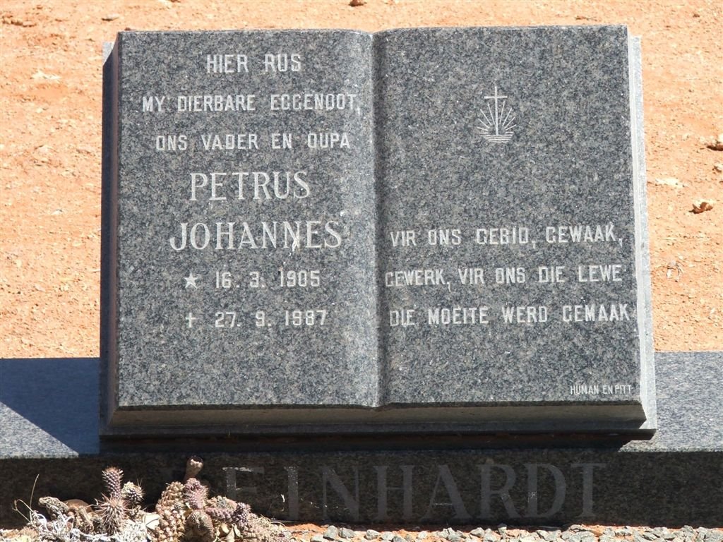 REINHARDT Petrus Johannes 1905-1987