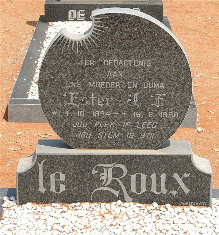 ROUX Ester J.F., le 1894-1988