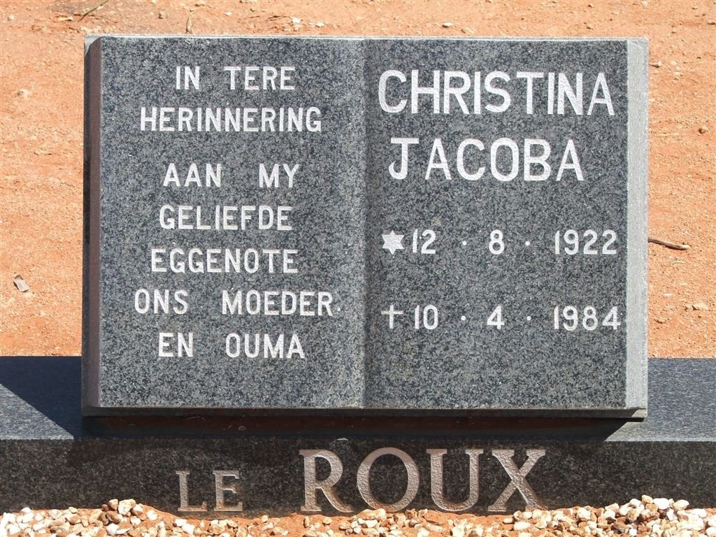 ROUX Christina Jacoba, le 1922-1984