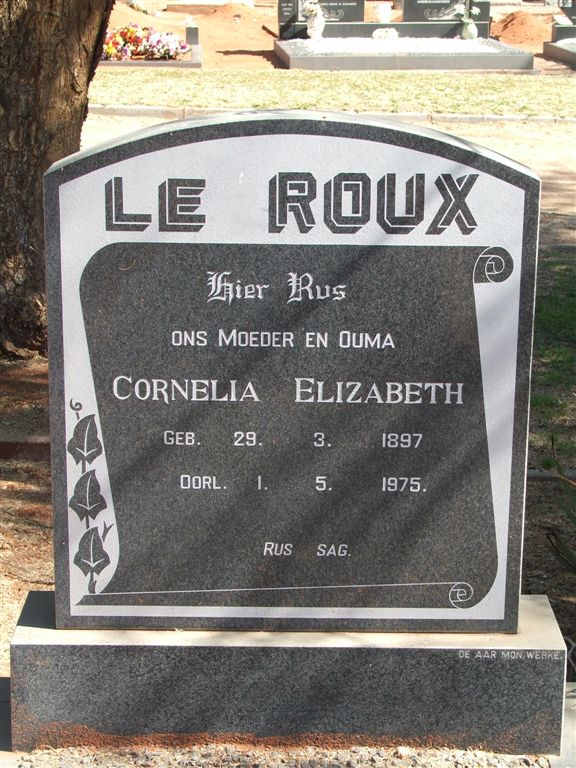 ROUX Cornelia Elizabeth, le 1897-1975