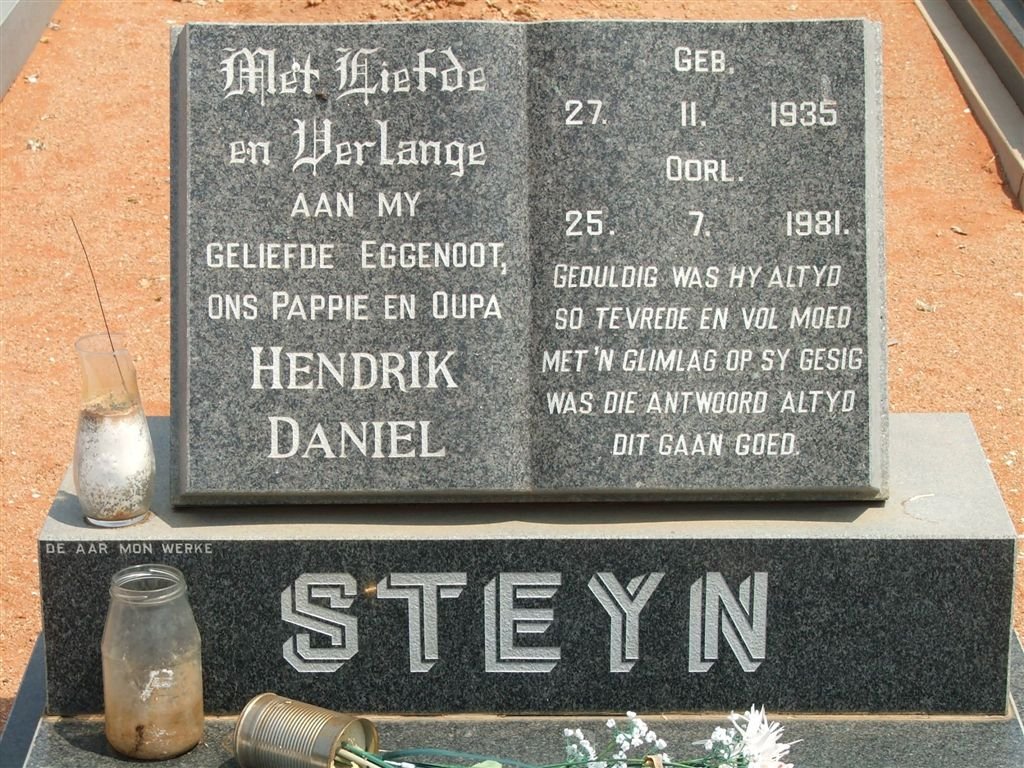 STEYN Hendrik Daniel 1935-1981