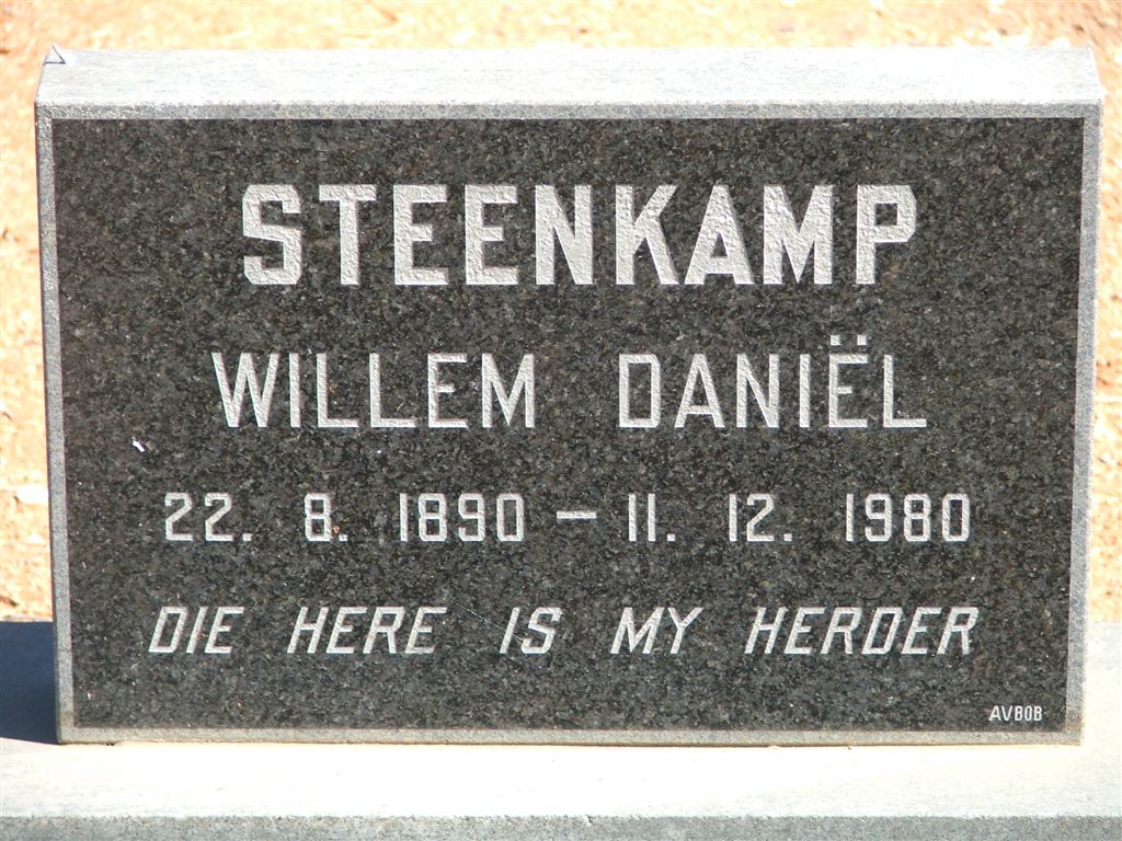 STEENKAMP Willem Daniël 1890-1980