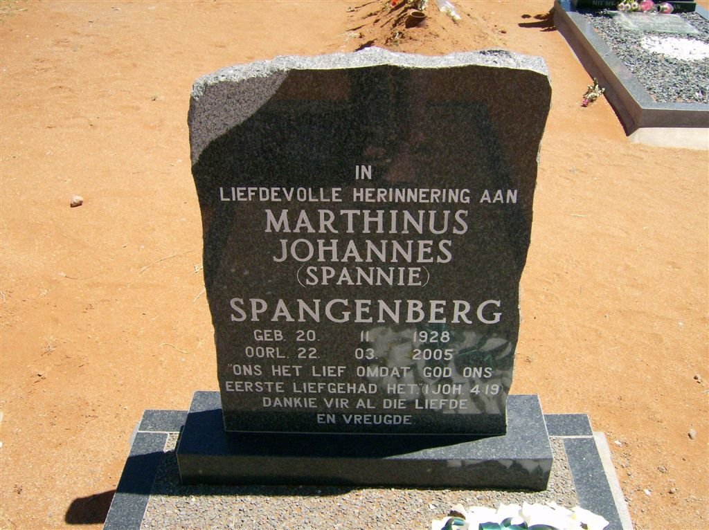 SPANGENBERG Marthinus Johannes 1928-2005