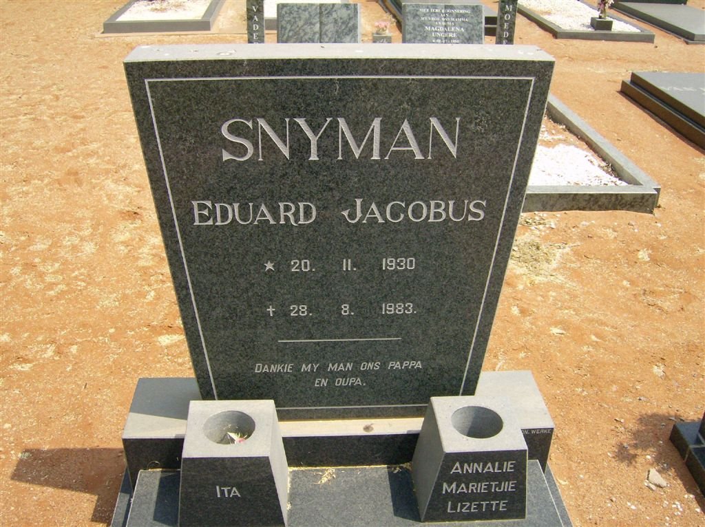 SNYMAN Eduard Jacobus 1930-1983