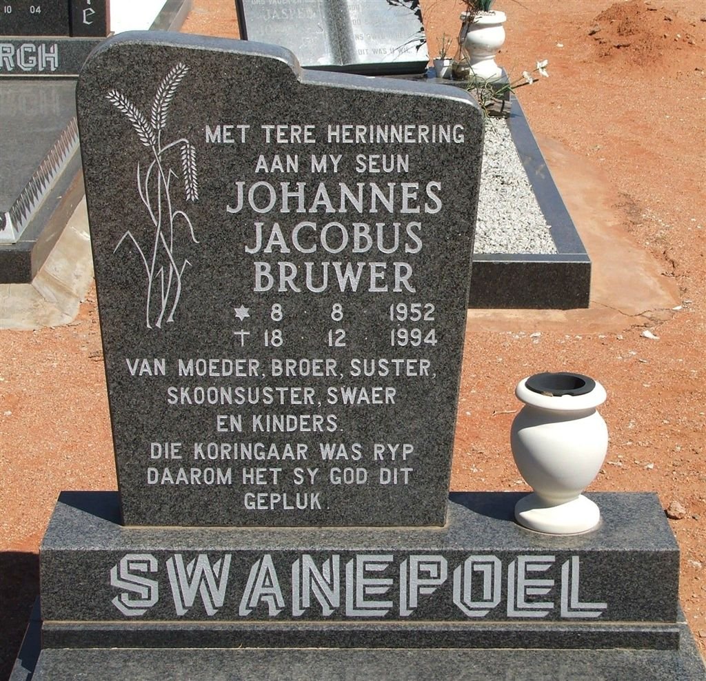 SWANEPOEL Johannes Jacobus Bruwer 1952-1994