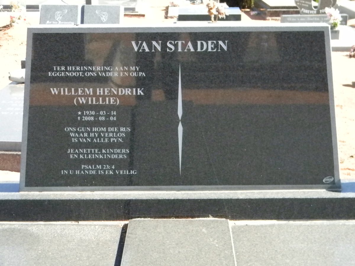 STADEN Willem Hendrik, van  1930-2008