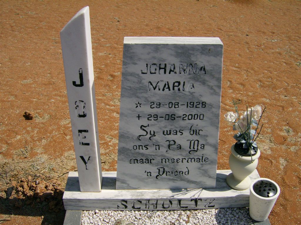 SCHOLTZ Johanna Maria 1928-2000