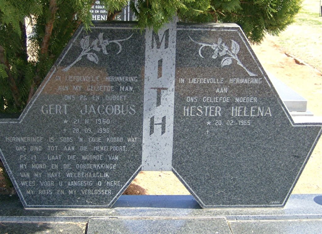 SMITH Gert Jacobus 1960-1996 &amp; Hester Helena 1965-